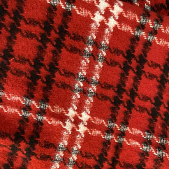 Red Plaid Winter Scarf, Women’s, Cashmink BrandMade In Germany 64 X 11.25 Inches - Picture 2 of 4